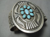 Stunning Mable Kee Vintage Native American Navajo Floral Sterling Silver Bracelet Cuff-Nativo Arts