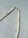 Native American Completely Hand Tooled Vintage Navajo Signed Sterling Silver Necklace-Nativo Arts