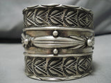One Heaviest Native American Navajo Sterling Silver Hand Wrought Bracelet Cuff-Nativo Arts
