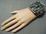 Gigantic Vintage Native American Navajo Museum Quality Turquoise Sterling Silver Bracelet-Nativo Arts