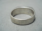 Extreme Detail Vintage Zuni Native American Turquoise Sterling Silver Ring-Nativo Arts