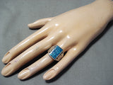 Beautiful Vintage Navajo Native American Turquoise Sterling Silver Ring-Nativo Arts