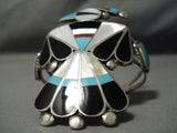 Big Huge Vintage Zuni Native American Turquoise Sterling Silver Bracelet-Nativo Arts