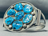 Unforgettable Vintage Native American Navajo Kingman Turquoise Sterling Silver Bracelet-Nativo Arts
