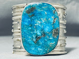 200 Gram Monster Gilbert Turquoise Native American Navajo Sterling Silver Bracelet-Nativo Arts