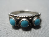 Wonderful Vintage Navajo Turquoise Sterling Silver Ring Native American-Nativo Arts