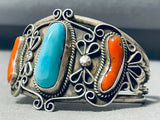 Original Trading Post Sticker Vintage Native American Navajo Turquoise Sterling Silver Bracelet-Nativo Arts