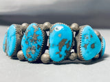 One Of The Best Ever Vintage Native American Navajo Morenci Turquoise Sterling Silver Bracelet-Nativo Arts