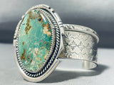 Heavy 100 Gram Native American Navajo Royston Turquoise Sterling Silver Bracelet-Nativo Arts