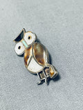 Marvelous Vintage Native American Zuni Mother Of Pearl Sterling Silver Pin-Nativo Arts