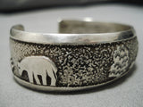 Authentic Vintage Native American Navajo Thomas Singer Sterling Silver Bracelet Cuff Old-Nativo Arts