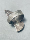 Quality Work Vintage Native American Navajo Turquoise Inlay Sterling Silver Ring-Nativo Arts