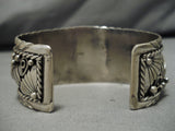 Vintage Navajo Blue Gem Turquoise Sterling Silver Native American Bracelet-Nativo Arts