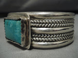 Vintage Native American Navajo Bracelet- Royston Turquoise Sterling Silver Cuff-Nativo Arts