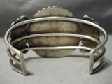 Statement Vintage Native American Navajo Turquoise Cluster Authentic Sterling Silver Bracelet-Nativo Arts
