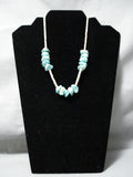 Native American Very Rare!! Vintage Santo Domingo #8 Turquoise Sterling Silver Necklace Old-Nativo Arts