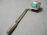 Extremely Rare Vintage Native American Navajo Sterling Silver Turquoise Pool Cue!!-Nativo Arts
