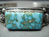 Albert Jake Vintage Native American Navajo Kingman High Grade Turquoise Sterling Silver Bracelet-Nativo Arts