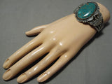 Museum Quality Vintage Native American Navajo Spiderweb Turquoise Sterling Silver Bracelet-Nativo Arts