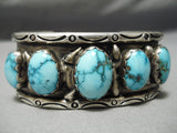 One Of The Best Vintage Native American Navajo Carico Lake Turquoise Sterling Silver Bracelet-Nativo Arts