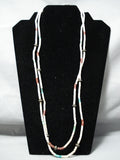 Native American Beautiful Vintage Santo Domingo Turquoise Sterling Silver Necklace Old-Nativo Arts