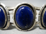 Moonlight Lapis Navajo Native American Sterling Silver Bracelet Cuff-Nativo Arts