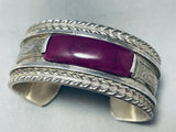 Native American Heavy Vintage Southwestern Sterling Silver Sugilite Bracelet Cuff-Nativo Arts