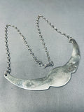 Exceptional Vintage Native American Navajo Sterling Silver Horse Necklace Signed-Nativo Arts