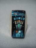 Midnight Space Kachina Turquoise Sterling Silver Ring-Nativo Arts
