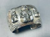 Spectacular Yazzie Vintage Native American Navajo Sterling Silver Storyteller Bracelet-Nativo Arts