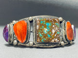 Leo James Vintage Native American Navajo Royston Turquoise Sterling Silver Bracelet-Nativo Arts