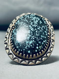 One Of The Finest Vintage Native American Navajo Spiderweb Turquoise Sterling Silver Ring-Nativo Arts