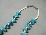 Quality Vintage Native American Navajo Spiderweb Turquoise Nugget Sterling Silver Necklace-Nativo Arts
