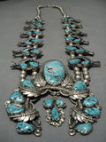 Squash Blossom Necklace Vintage Zuni Native American Sterling Silver Turquoise-Nativo Arts