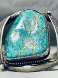 Museum Vintage Native American Navajo Huge Pilot Mountain Turquoise Sterling Silver Bracelet-Nativo Arts