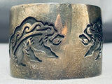 Important Vintage Native American Hopi Sterling Silver Wide Bracelet-Nativo Arts