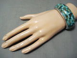 One Of The Best Vintage Native American Navajo Checkerboard Inlay Sterling Silver Bracelet-Nativo Arts