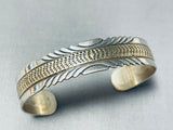 Fascinating Vintage Native American Navajo Sterling Silver And 14k Gold Bracelet-Nativo Arts