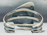 Magnificent Native American Navajo Pilot Mountain Turquoise Sterling Silver Bracelet Signed-Nativo Arts
