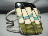 So Intricate!! Vintage Zuni/ Santo Domingo Turquoise Sterling Silver Bracelet-Nativo Arts