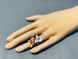 Tigger Native American Zuni Completely Hand Made Sterling Silver Inlay Ring-Nativo Arts
