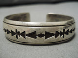 Authentic Vintage Native American Navajo Thomas Singer Sterling Silver Bracelet-Nativo Arts