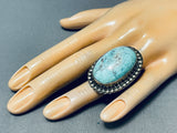 Marvelous Vintage Native American Navajo #8 Turquoise Sterling Silver Ring-Nativo Arts