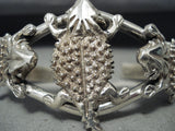 Fabulous Important Native American Navajo Signed Sterling Silver Toads Bracelet-Nativo Arts