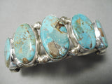 Incredible Vintage Native American Navajo Tso Family Green Turquoise Sterling Silver Bracelet-Nativo Arts