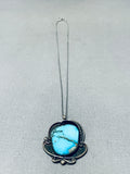 Native American Marvelous Vintage Zuni Kingman Turquoise Sterling Silver Necklace-Nativo Arts