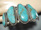 Gorgeous Nez Vintage Native American Navajo Royston Turquoise Sterling Silver Bracelet-Nativo Arts