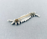 Exquisite Vintage Native American Zuni Blue Gem Old Kingman Turquoise Sterling Silver Pin-Nativo Arts