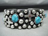 Dynamic Native American Navajo Turquoise Sterlng Silver Bracelet-Nativo Arts