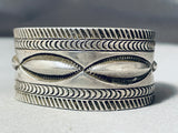 Important Vintage Native American Navajo Hand Repoussed Sterling Silver Thick Bracelet-Nativo Arts